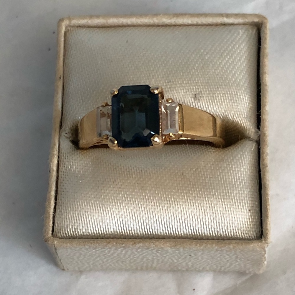 Gold plated gemstone ring